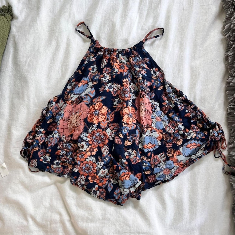 Angie Floral Swing Tank Top | Size Medium | Boho Cottagecore Festival